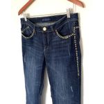 Rock & Republic  Kasandra Y2K Dark Wash Bootcut Jeans Gold Studs Distressed Sz 10 Photo 8