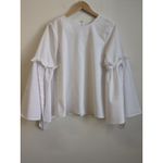 cupio  Blouse Top Shirt 3/4 Bell Sleeve White Size Large Photo 1