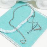 Tiffany & Co. Authentic 925 Sterling Silver Mini Open Heart Necklace Photo 0