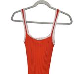 Solid & Striped Womens Sz S Orange Kimberly Rib Knit Tank Midi Dress Side Slit Photo 3