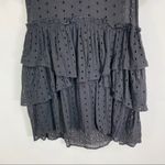 H&M Black Eyelet Ruffle Shift Dress Sz 2 Cotton Photo 7