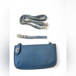 Joy Susan  Leather Wristlet Crossbody Bag – Slate Blue / Gray – Removable Straps Photo 7
