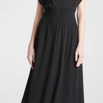 Vince Pintuck V-Neck Short-Sleeve Midi A-Line Dress Size Small Photo 0