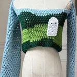 Handmade  Crochet Crop Top Ghost Autumn Fall Halloween OOAK XS Photo 0