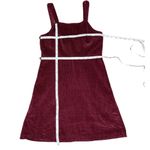 American Eagle Women's Burgundy Corduroy Pinafore Mini Dress Overalls Cute XS Photo 2
