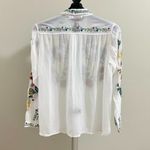 Johnny Was NWOT  Embroidered Floral Bird Long Sleeve Bohemia SHIRT Blouse Sz S Photo 9