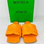 Bottega Veneta LIDO INTRECCIATO TANGERINE WOVEN LEATHER FLAT SANDALS SIZE EU 35 Photo 9