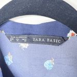 ZARA Women's Navy Small Floral Print Chiffon & Satin Dress Size Medium Feminine Photo 2