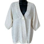 Lucy & Laurel  Ivory Single Button Short Sleeve Cardigan Photo 0
