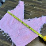 ZARA  Pink Tweed Top Tank Crop Cropped Fringe S Photo 6