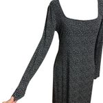 Modcloth Maxi Dress Women’s Sz M Black Polka Dot Stretchy Y2K Whimsigoth Elegant Photo 2