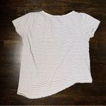 ZARA Black and White Striped Asymmetric Hem Tee Photo 3