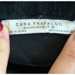 ZARA  Velvet Blouse Top Black Short Sleeve Crew Neck Boxy Fit Stretch Medium EUC Photo 3