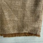 Vintage Escada Silk & Linen Tan Tweed Pencil Skirt with Fringe Detail Size 34 Photo 2