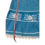 Turquoise & White Embroidered Pintuck Vintage 70s Mexican Floral Sundress Tunic Blue Size undefined Photo 4