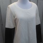 Saks 5th Avenue Saks fifth avenue cotton vegan leather sweater Photo 3