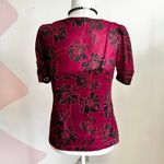 Apt. 9 Burgundy Mesh Sheer Floral Top, Grunge Fairycore Whimsigoth Witchy‎ Small Photo 2