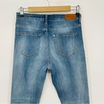 & Denim by H&M Slim Regular Waist Jeans Women 28 Medium Wash Denim Ripped Knees Blue Photo 6