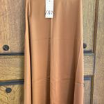 ZARA A-line Midi Satin Brown Skirt Size S Photo 4