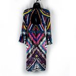 Alice + Olivia  Jae Rainbow Multicolor Sequin Mini Dress Gown Flare Sleeves Sz 4 Photo 5