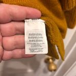 Madewell  Women's Mustard Yellow Sweater Size L‎ Ruffle Sleeve Knit Pullover Photo 4