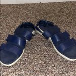 Ecco Womens  Babett Three Strap Blue Leather Sandals Photo 2