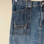Gap Genuine Y2K Denim Midi Skirt Flap Pockets SZ 4 Med Wash Stretch Photo 4