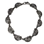 Vtg 1940s Designer Dancraft Floral Cutwork Silver Vintage Choker Necklace Photo 4