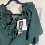 XScape Women's Isla Long CREPE OFF THE SHOULDER Green RUFFLE Dress Plus Sz 20 Photo 11