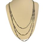 Banana Republic  Silver Tone Multi Strand Layered Necklace Tube Beads Adj 21" Photo 0