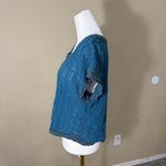 Natural Life  Ashley Lace Top Blue Sz Large Forest Fairy Semi Sheer Cottagecore Photo 2