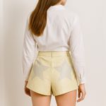 Nasty Gal NWT Faux Leather Star Shorts Beige High Rise Women's Size 2 Photo 1