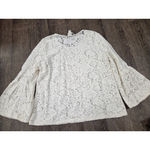 Chico's  Lace Overlay Shirt Ivory Pullover Blouse Top Cream Size 3 - XL Photo 3