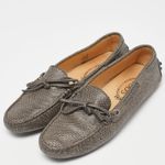 Tod's Tod’s Heaven Lacetto Gommino Metallic Silver Gray Drivers Bow Loafers Flats 39 Photo 0