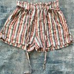 American Eagle Multi Color Stripe High Rise Paper Bag Style Shorts XS Photo 0