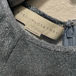 Stella McCartney Silver Metallic Ruffled Flutter Sleeve Blouse Photo 8