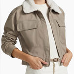 Splendid  Women’s Sherpa Gray Tawny Collar Utility Jacket Size XS NWT Photo 0