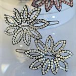 Set of Six Flower Rhinestone Hair Barrettes Pink Photo 3