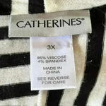 Catherine's Lightweight Open Front Striped Cardigan, size 3X Black Photo 4