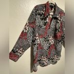 Maggie Barnes  Animal Print Button Front Blouse | Shirt | Top Photo 1