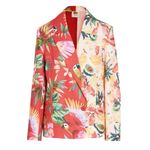 Farm Rio  Macaw Mix Tropical Print Linen Blazer Size XS Photo 12