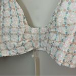 For Love & Lemons Crop Top Denise White Multicolor Eyelet Embroidery Puff Sleeve Photo 3