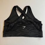 Gymshark  Seamless Animal Print Sports Bra Crisscross Back Black Gray Size Small Photo 2
