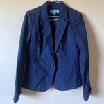Draper James  RSVP Textured  Blue Blazer w/gold color button SZ S Photo 1