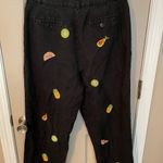 Lillian Jones Y2K linen ankle pants with assorted trendy fruit appliqués. Size 6 Photo 5