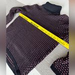 Karen Scott Vintage  Black Red Printed Cotton lTurtleneck Sweater Size Large Photo 5