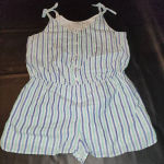Vineyard Vines  Womens Hope Bay Striped‎ Button Front Short Romper Large Photo 0