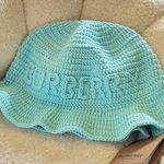 Burberry NEW Bright Topaz Blue Crochet Bucket Hat Photo 2