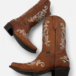🤎 McAllen Boots Women’s Size 11 Embroidered Western Cowboy Boots Brown Photo 0