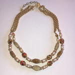 Vendome Vintage Gold Tone Shimmer Beads Beaded Double Strand Necklace Photo 1